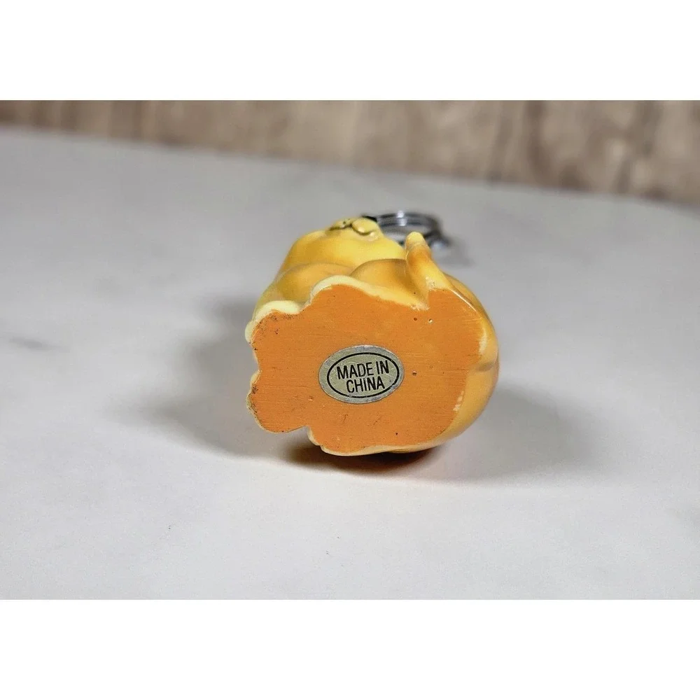 Vintage Ceramic Cat Card Holder Orange Desk Organizer Cute Feline Decor